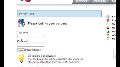 000webhost login problem