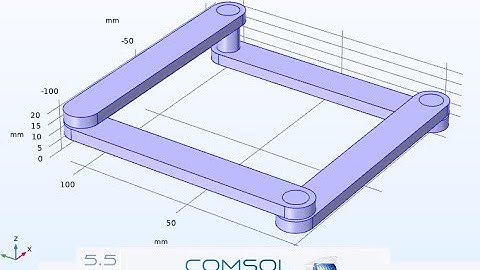 Multibody Dynamics Time Dependent on 4 Bar mechanism  in Comsol Multiphysics