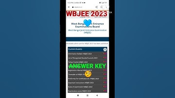WBJEE ANSWER KEY DECLARE UPDATE 2023 EXAM 💙 ANSWER KEY RELEASE NEWS #wbjee #wbjee2023 #wbjeeexam