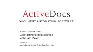 ActiveDocs - Connecting to Data Sources with Data Views
