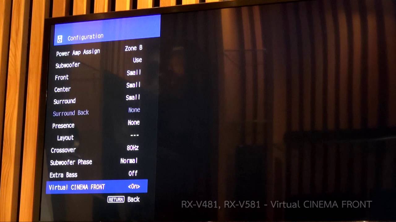 Manual RX V481 RX V581 Virtual CINEMA FRONT Dialog Level Adjustment