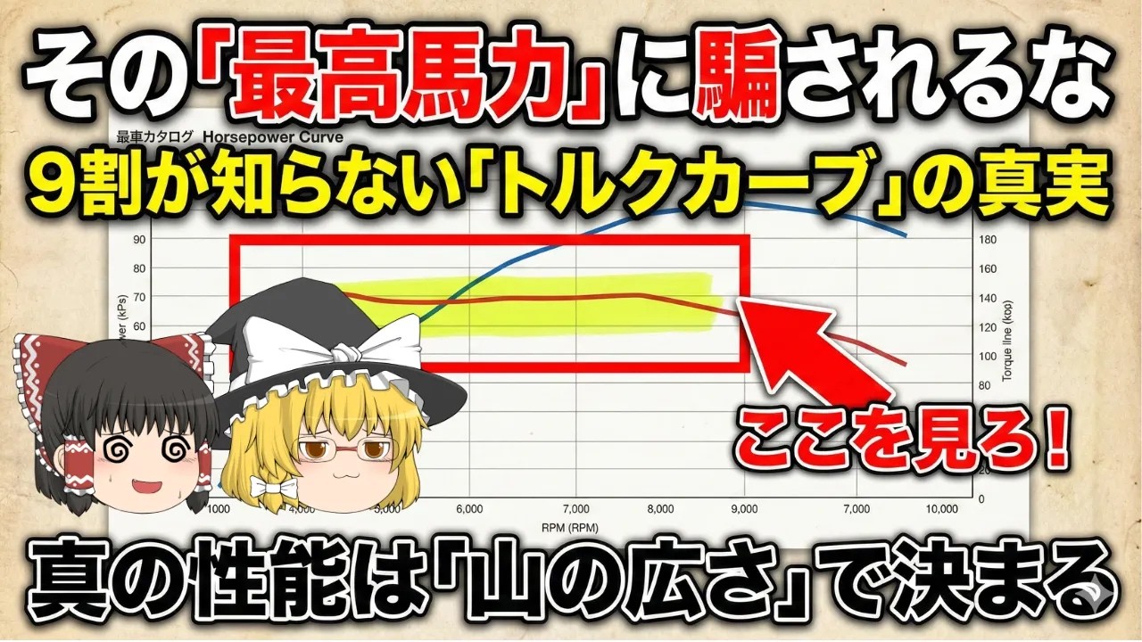 『馬力』と『トルク』の物理的意味・計算式・加速メカニズムの違いを徹底解説！【ゆっくり解説】【車の技術】