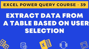 39 - Extract Data from a Table based on User Selection in Excel using Power Query