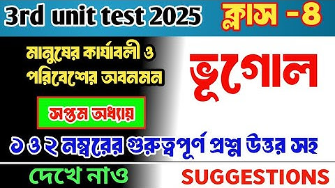 Class 8 geography chapter 7 important questions/ 3rd unit test class 8 geography