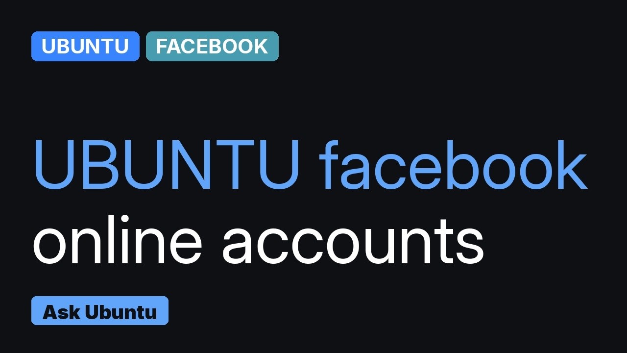Ubuntu: Facebook in online accounts - YouTube