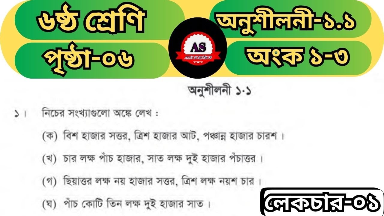 Class 6 Math | সংখ্যাকে অঙ্কে ও কথায় লেখা | স্থানীয় মান নির্ণয় | পৃষ্ঠা-০৬ । 