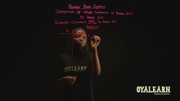 SS1 | Mathematics | Number base system | Conversion of whole numbers in base ten to base six | 2