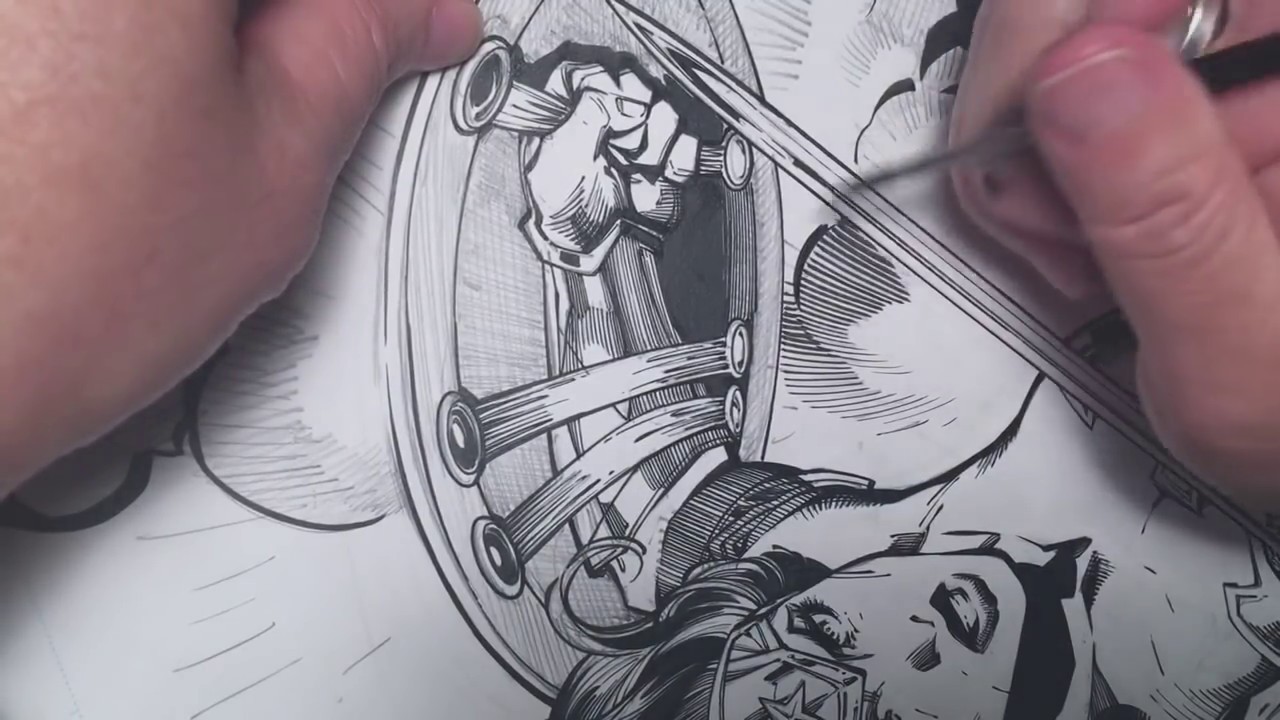 Inking Jim Lee: The struggle is REAL (:{