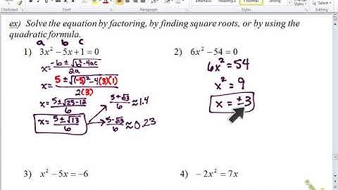 5.6 Quadratic Formula