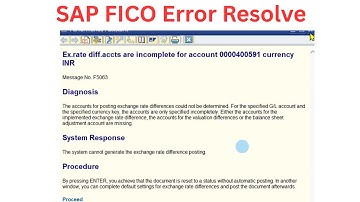 Ex.rate diff.accts are incomplete for account 0000400591 currency INR Message No. F5063