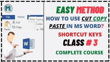 How to use Cut Copy Paste option in Microsoft Word in Urdu/Hindi|Home tab|Class No3|M Dot Tutor
