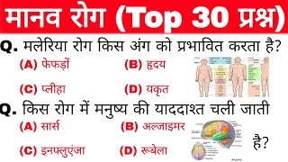 मानव रोग महत्वपूर्ण प्रश्न | Human Disease | Biology Science Question | Science gk | gktrack