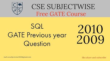 SQL 2010-2009 Previous Year GATE Question
