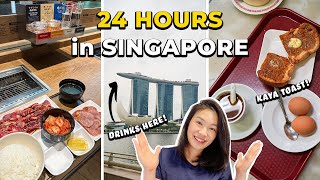 Eating Kaya Toast, Drinks at Marina Bay Sands & Yakiniku BBQ for ONE! Singapore Travel Vlog 新加坡美食