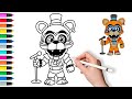 How To Draw Glamrock Freddy | Painting and Coloring for Kids &amp; Toddlers