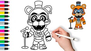 How To Draw Glamrock Freddy | Painting And Coloring For Kids & Toddlers