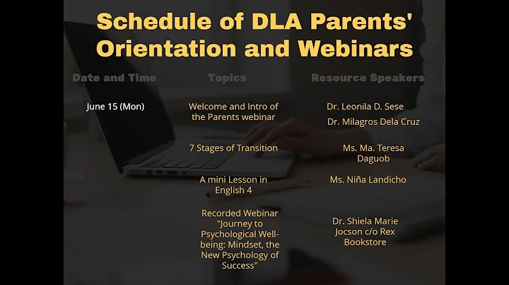 DLA Parents' Orientation Program Part 1 & Webinar June 13, 2020