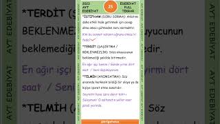 2023 AYT EDEBİYAT FULL TEKRAR 25 / 2023 YKS TEKRAR ÖNEMLİ! #shorts #yks2023 #yks #ayt #aytedebiyat