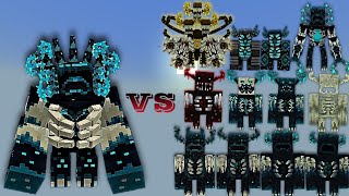 Mutant Warden Giant (Warden Evolution) vs Warden Plus (All Wardens) | Minecraft Bedrock | Mob Battle