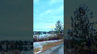 Beautiful winter view,  aur ek amazing  Lake ❄️🏔️🌲 #shorts #winter #lake #peaceful #nature #explore