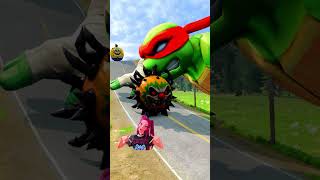 Big & Small Cartoon Cars vs Funny Heroes - Epic Chaos in BeamNGshorts #20