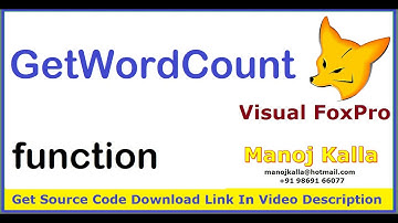 vfp getwordcount | visual foxpro word count | vfp word count | get word count in vfp foxpro
