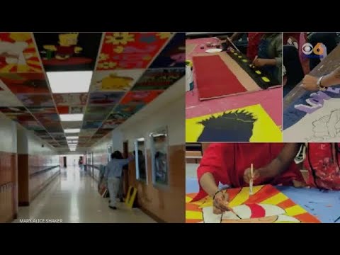 John Marshall Students Paint Ceiling Tiles To Beautify Richmond High School