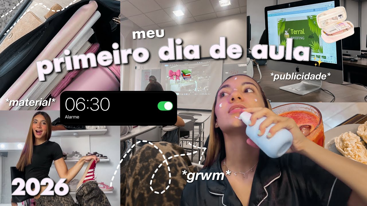 GRWM pro meu 1º dia de aula 2026 | faculdade de publicidade 🎀✨📚