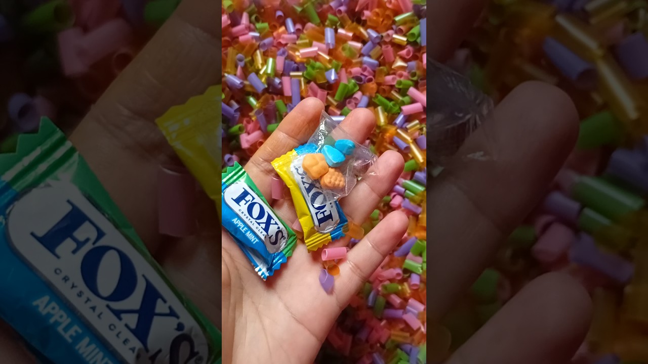 hunting lollipops candy foxs and sweet in styrofoam😁😁🤭 granules