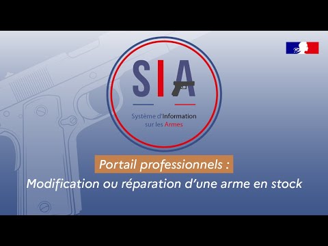 Tutoriel SIA - Portail professionnels : Modification ou réparation d'une arme en stock ...