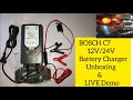 Bosch C7 Car Battery Charger Unboxing and Live Demo