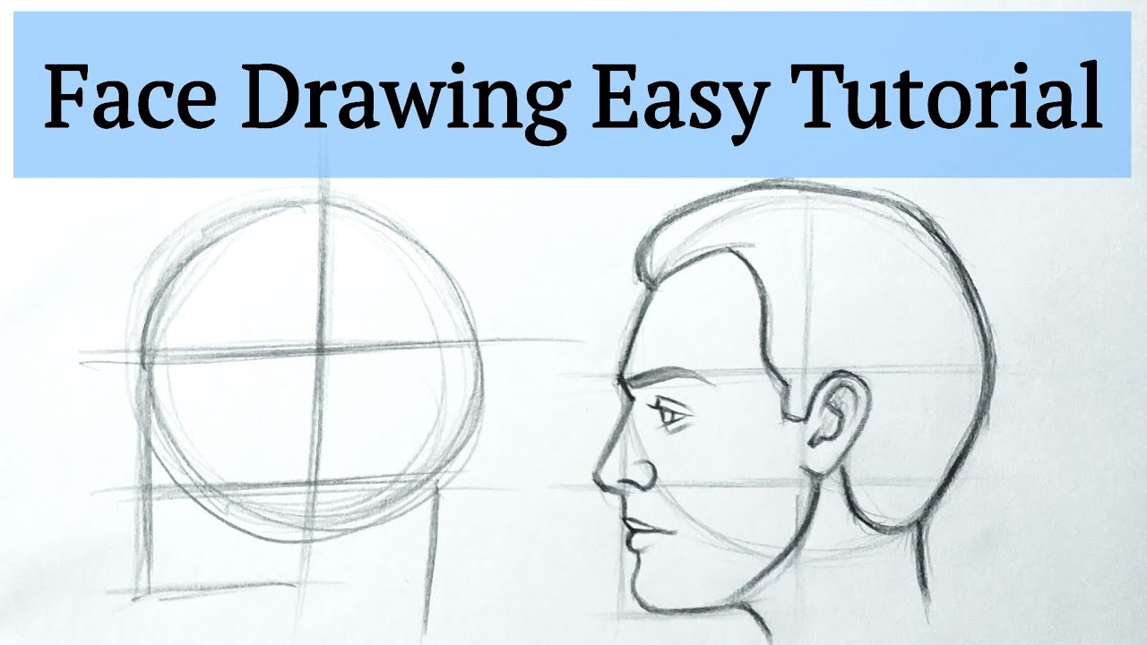 how to draw a face side view male Drawing side face sketch EASY ...