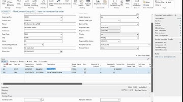 Creating a Service Order - Financials for Office 365 Standard Edition