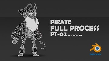 Stylized Character Modelling - Pirate - Blender 4.3 - Part 02 - Retopology Timelapse