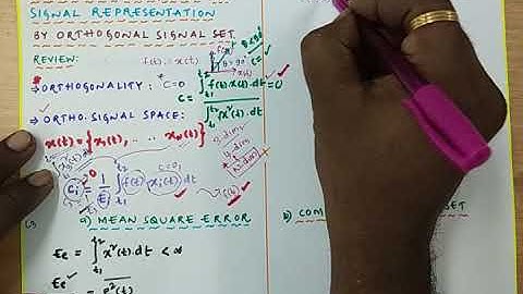 MEAN SQUARE ERROR and COMPLETE SET of Orthogonal Signal set