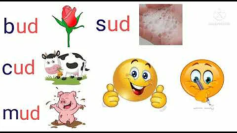 Letter 'u' blending (ud) / CVC Words / Word Family -ud / Phonics for kids/Reading Three Letter Words