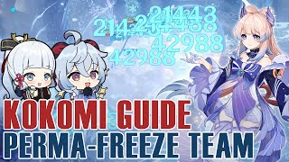 KOKOMI FREEZE TEAM GUIDE!! Featuring Ayaka, Ganyu, Rosaria & Kaeya // Genshin Impact