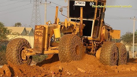 Amazing Motor Grader and Roller Working Big Road លីប៊ីល័រកៀរដី និងរ៉ូឡូកិនបង្ហាប់ដីធ្វើផ្លូវ