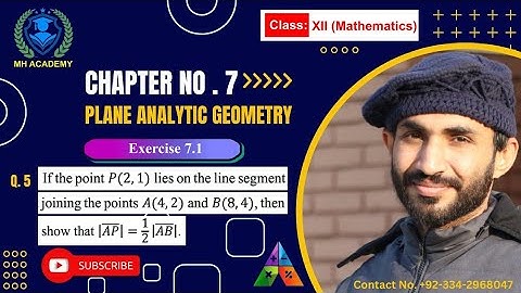 XII MATHEMATICS || PLANE ANALYTIC GEOMETRY || STRAIGHT LINE || EX 7.1 || Q.NO 5
