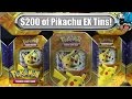 Opening 10x Pikachu EX Battle Heart Tins! $200 worth! Pokemon TCG unboxing
