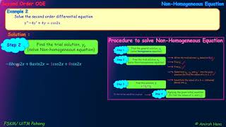 Second Order Differential Equations non homogeneous (example 2)