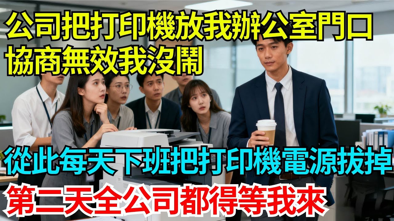 公司把打印機放我辦公室門口，協商幾次無效後，我沒再理論，從此每天下班前把打印機電源拔掉，第二天全公司都得等我來【奇人社會誌】#故事#奇聞#民間故事#社會