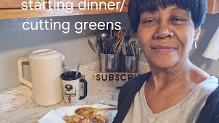 Download Lagu Outside cutting greens/ starting dinner  MP3