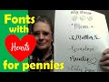 FONTS WITH HEARTS AND TAILS - Fancy writing fonts are easy &amp; cost pennies.  No Design Skills Needed