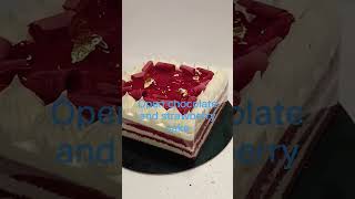 open chocolate cake and strawberry cake squaretiktok strawberry chocolate newcakerecipe  somya