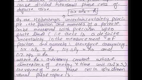 Division of phase space into phase cells