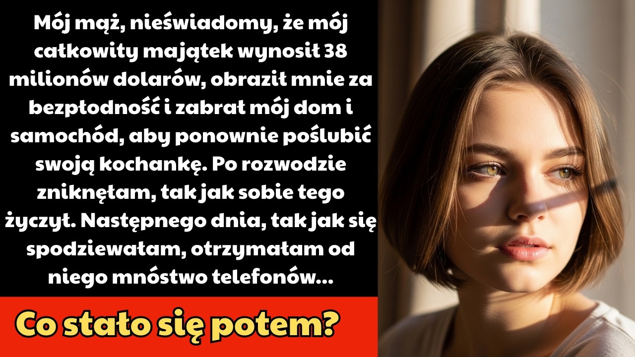 Mój mąż, nieświadomy, że mój całkowity majątek wynosił 38 milionów dolarów, obraził mnie za
