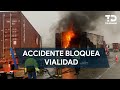 Accidente bloquea vialidad en la autopista Monterrey-Saltillo