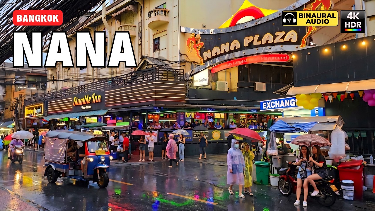 Bangkok, Thailand | Audio | Rain Walking Tour 4K