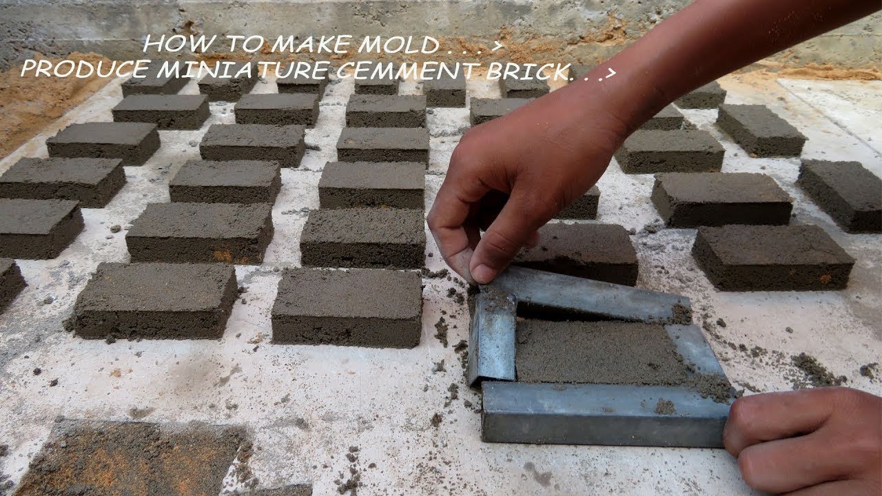 HOW TO MAKE MOLD TO PRODUCE MINIATURE CEMENT BRICK. - YouTube